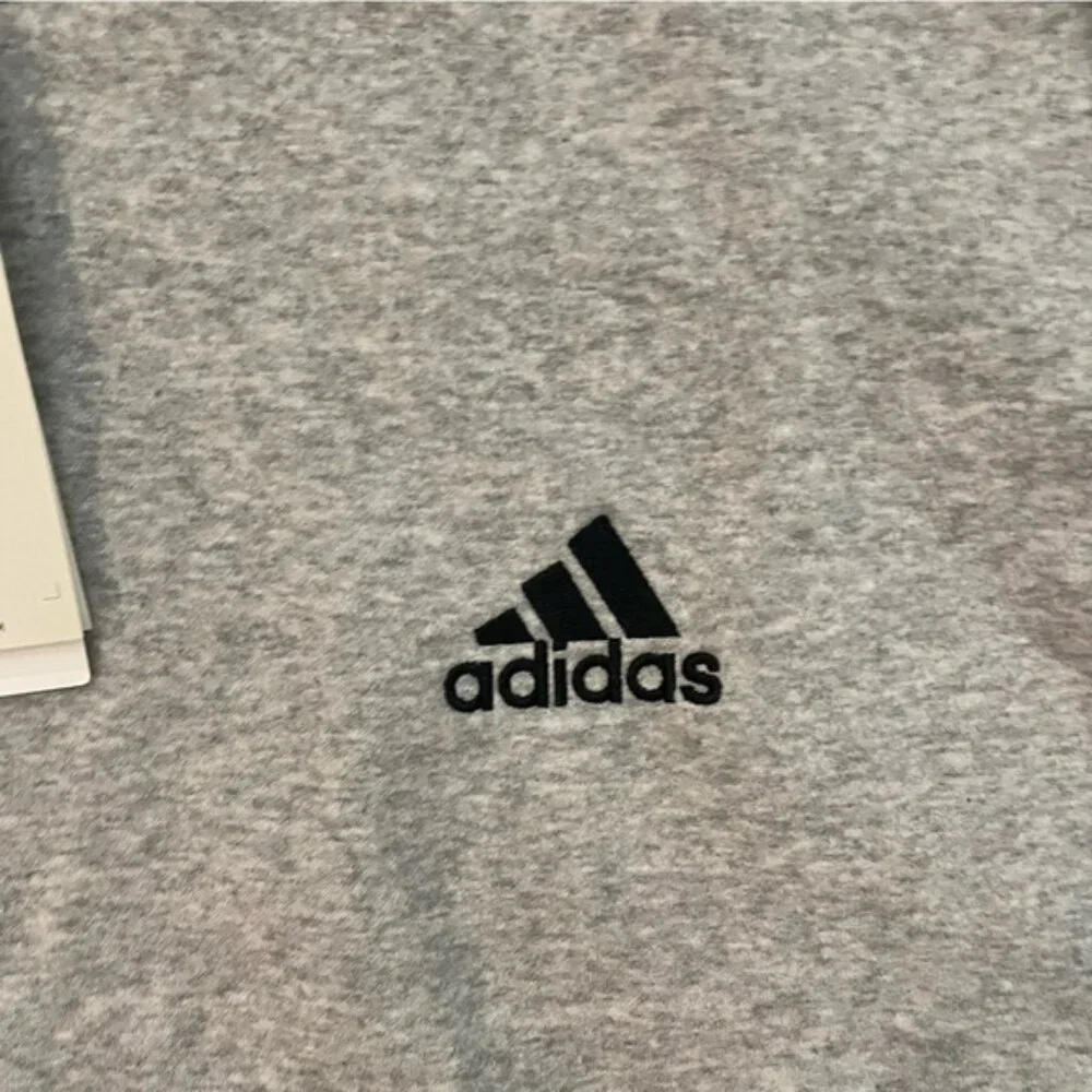 ADIDAS Men's Essentials Fleece Hoodie Size L In Medium Grey Heather/Black